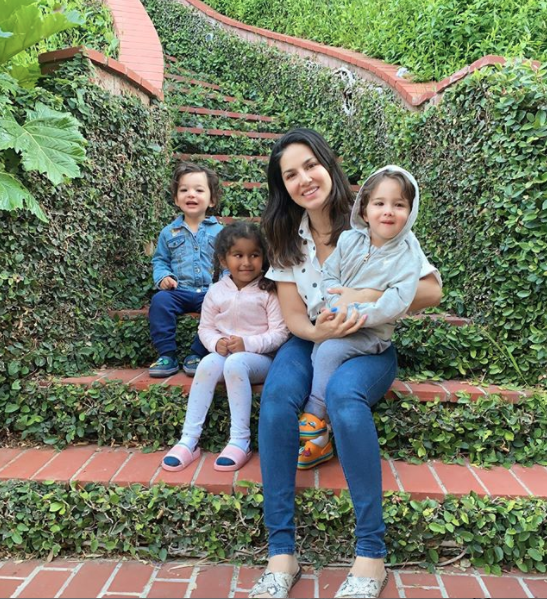 Sunny Leone, Nisha Kaur Weber, Asher Singh Weber and Noah Singh Weber